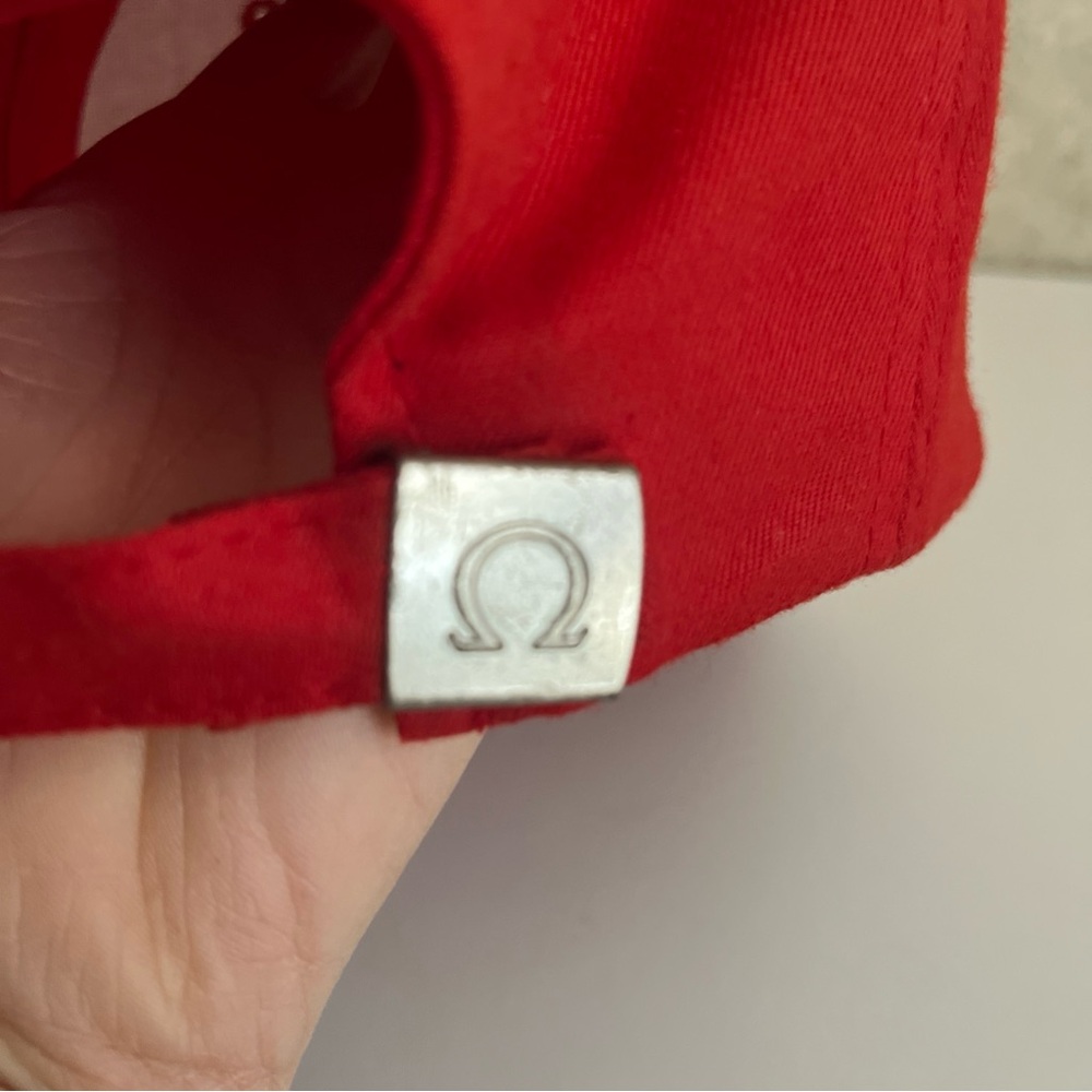 Omega Bold Red Logo Cap White Embroidered Promotional rare ball cap - Picture 4 of 8